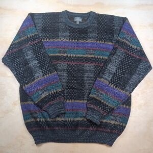 Vintage 90s Sir William Sweater Mens 2X Multicolor Cosby Biggie Grandpacore